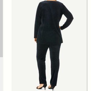 Black Velour Dress Cocktail JACKET /TOP ONLY with Loop Button detail.  Size 3X